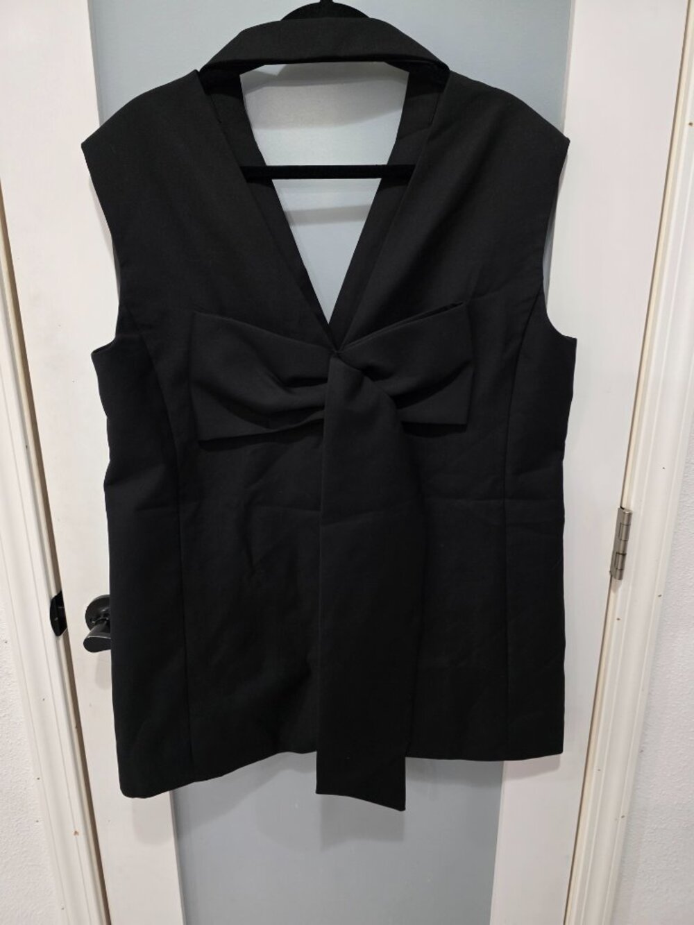 Black Sleeveless Blazer Dress – Double Breasted Formal Mini - Picture 8 of 9